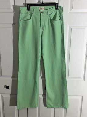 Etica Amis Mint Green Relaxed Boot Cut Jeans